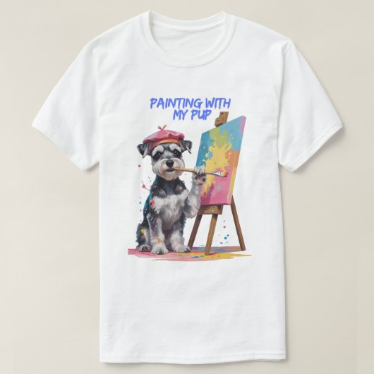 Creative Pup – The Artistic Miniature Schnauzer Tシャツ (デザイン正面)