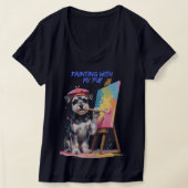 Creative Pup – The Artistic Miniature Schnauzer Tシャツ (レイダウン)