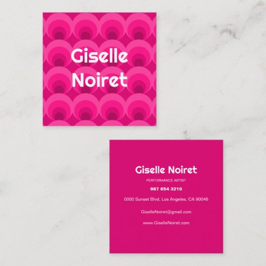 Creative Retro-inspired  スクエア名刺 (正面/裏面)