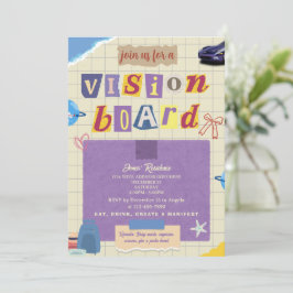 Creative Scrapbook Vision Board Girls Night Party 招待状