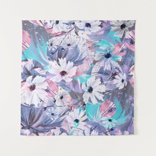 Creative seamless watercolor pattern of plants, He タペストリー (正面)
