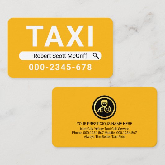 Creative Search Your Name Taxi 名刺 (正面/裏面)