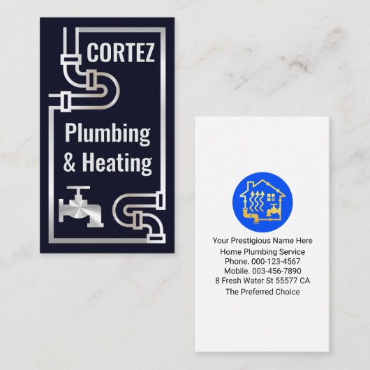 Creative Silver Piping Faucet Frame 名刺 (正面/裏面)