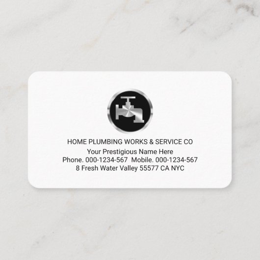 Creative Silver Plumber Pipe System Plumbing Works 名刺 (裏面)