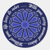 Creative simple colour flower gift mom dad sister  ラウンドシール (正面)