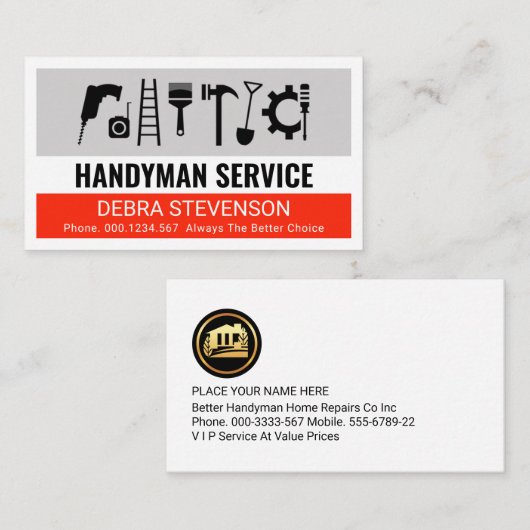 Creative Simple Handyman Tools Layer 名刺 (正面/裏面)