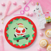 Creative Skateboarding Christmas Holiday Party ペーパープレート (パーティー)