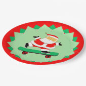Creative Skateboarding Christmas Holiday Party ペーパープレート (アングル)
