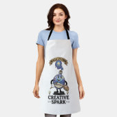 Creative Spark Magic Potion Retro Artist Mascot エプロン (着用した状態)