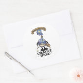 Creative Spark Magic Potion Retro Artist Mascot ラウンドシール (封筒)