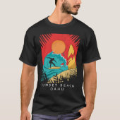 Creative Sunset Beach  Travel  Surf  Palm Tree  Oa Tシャツ (正面)