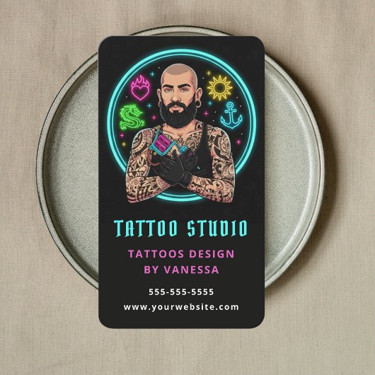 Creative Tattoo Artist Tattooist Branding QR Code 名刺