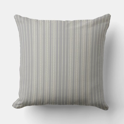 Creative Ticking Stripe –  Wash Grey クッション (正面)