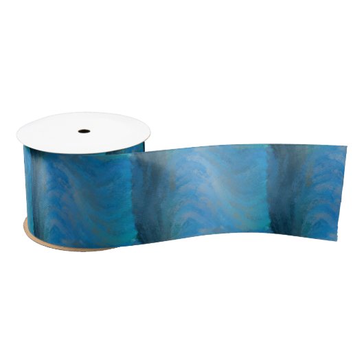 creative wavy blue design サテンリボン (リール)