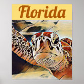 Creative Wildlife Sea Turtle Florida Travel ポスター (正面)