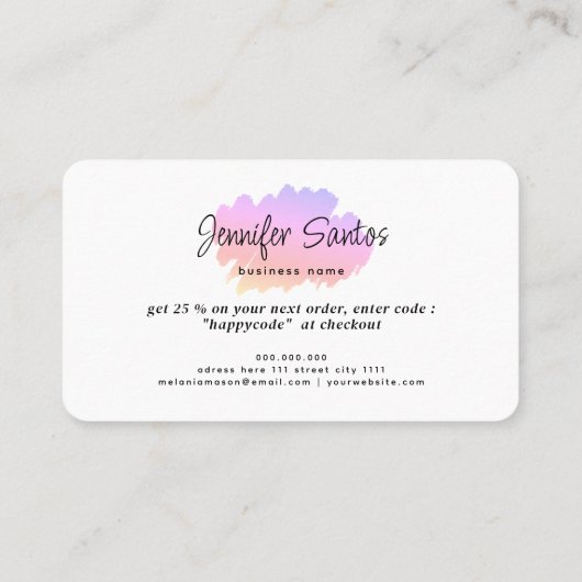 CreativeSocial MediaカスタムのQRコードロゴ 名刺 (裏面)