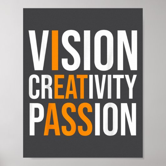 Creativity On Shirt Sarcastic Funny Motivation ポスター (正面)