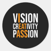 Creativity On Shirt Sarcastic Funny Motivation ラウンドシール (正面)