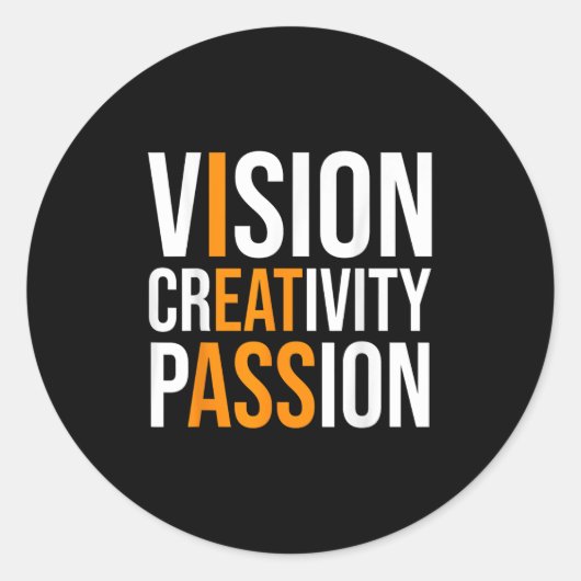 Creativity On Shirt Sarcastic Funny Motivation ラウンドシール (正面)