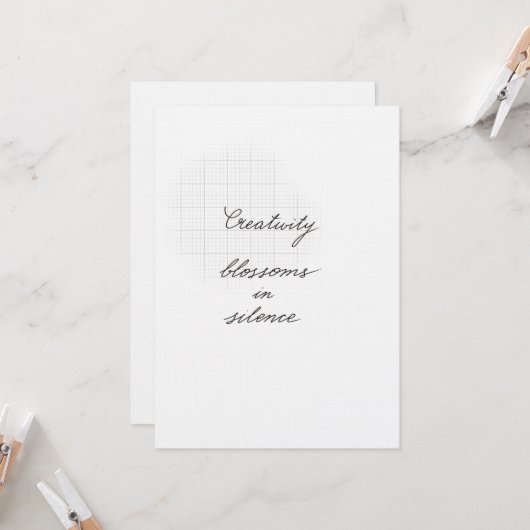 Creativity silence quote card カード (正面/裏面インサイチュ)