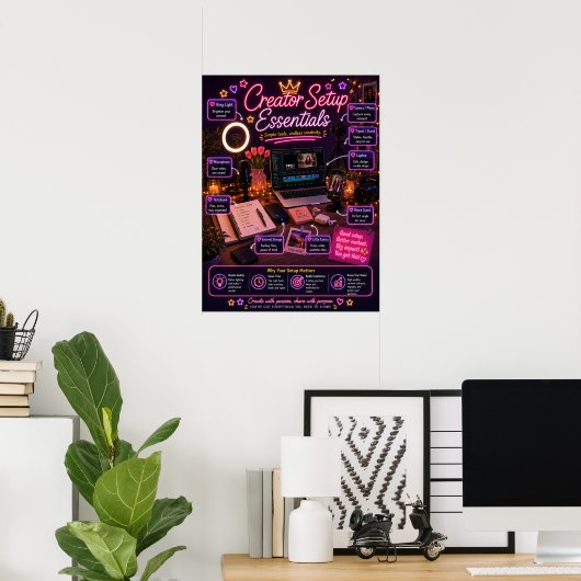 Creator Setup Essentials Neon Poster | ポスター (ホームオフィス)