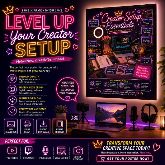 Creator Setup Essentials Neon Poster | ポスター