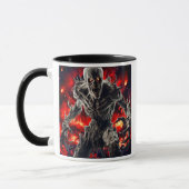 Créature démoniaque sur fond d'horreur. マグカップ (左)