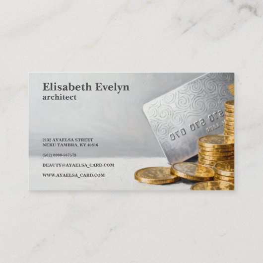 Credit Card and Gold Coins 名刺 (裏面)