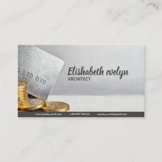 Credit Card and Gold Coins 名刺 (正面)