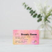 Credit card pink glitter chic beauty monogram 名刺 (スタンド正面)