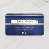 Credit Card Styled金ゴールドとNavyが名前を追加 名刺 (裏面)