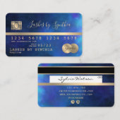 Credit Card Styled金ゴールドとNavyが名前を追加 名刺 (正面/裏面)
