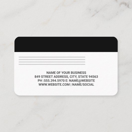 Credit | Debit Card | Computer Hardware 名刺 (裏面)