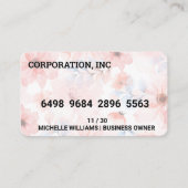 Credit | Debit Card | Elegant Pink Flowers 名刺 (正面)