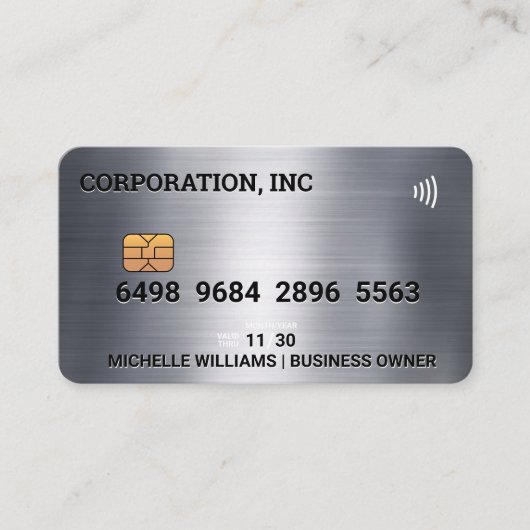 Credit | Debit Card | Metallic | Damask Pattern 名刺 (正面)