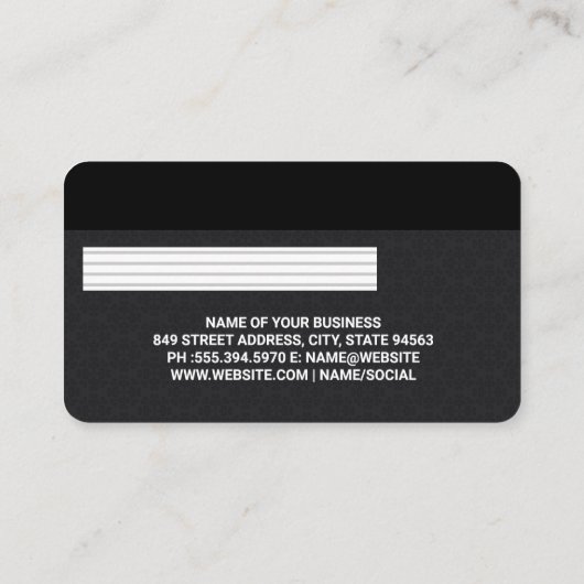 Credit | Debit Card | Metallic | Damask Pattern 名刺 (裏面)