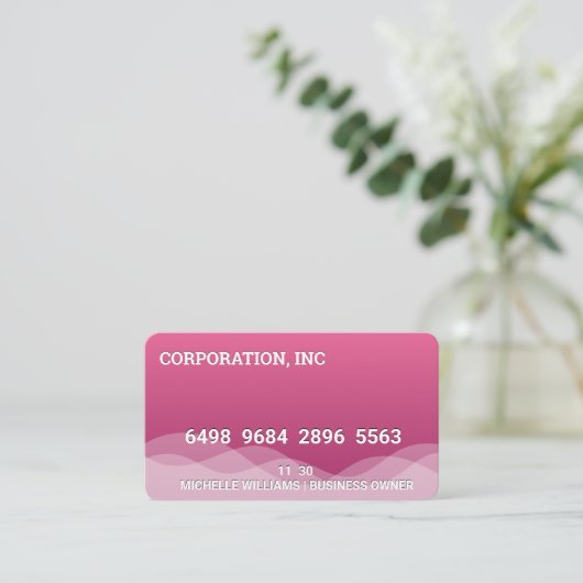 Credit | Debit Card | Pink Wave 名刺 (スタンド正面)