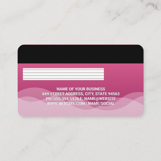 Credit | Debit Card | Pink Wave 名刺 (裏面)