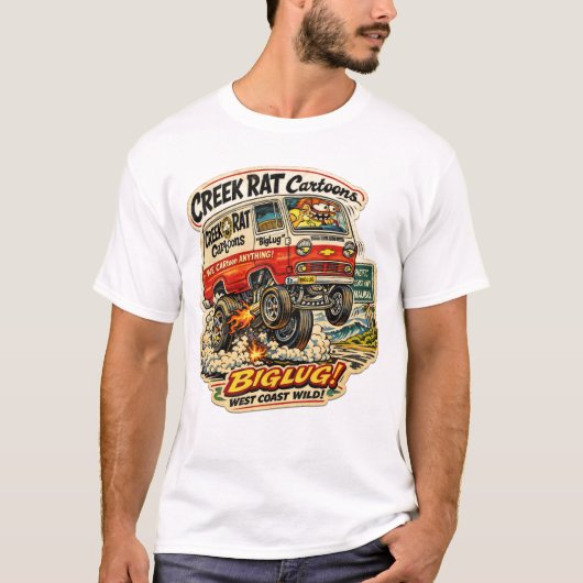 Creek Rat | CreekRat Co. | 2026 カートゥーンロゴ Tシャツ (正面)