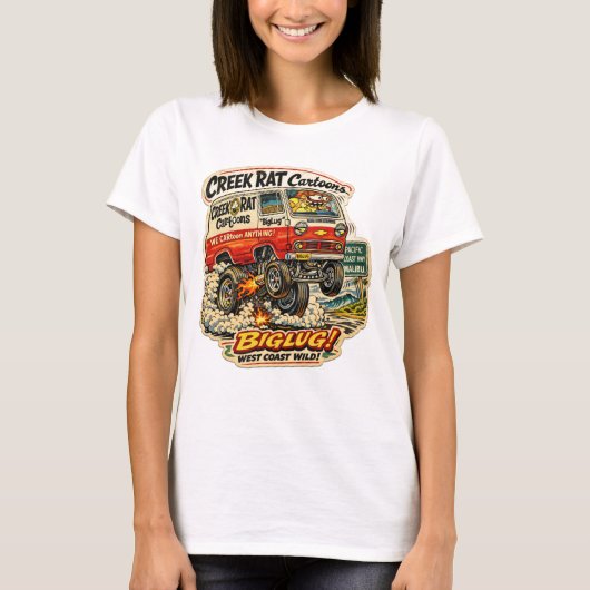 Creek Rat | CreekRat Co. | 2026 Cartoon Logo Tシャツ (正面)