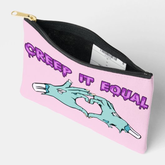 Creep It Equal – Cute Pastel Zombie Hands Heart De アクセサリーポーチ (見開き)