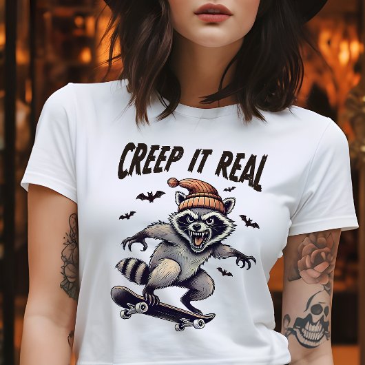 Creep It Real ヴィンテージ アライグマ ハロウィン Tシャツ