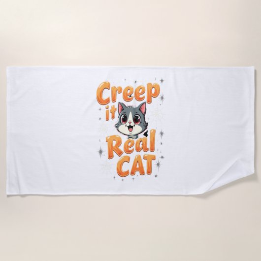 Creep It Real Cat 2 ビーチタオル (正面)