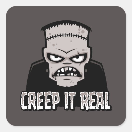 Creep It Real Classic Horror Frankenstein Design スクエアシール (正面)
