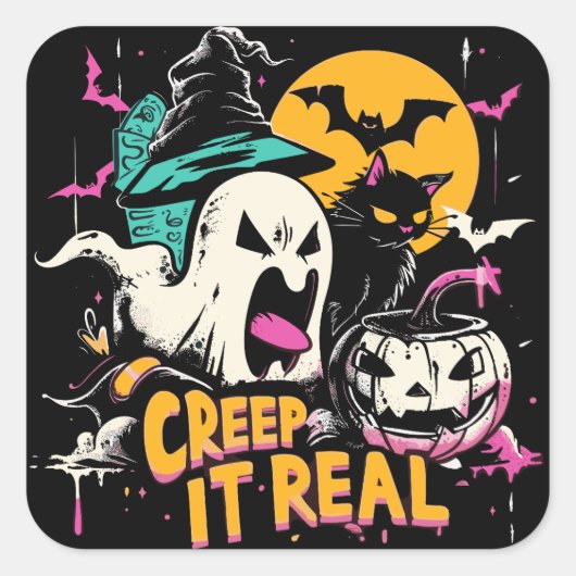 Creep It Real  | ExDesigner | Halloween スクエアシール (正面)
