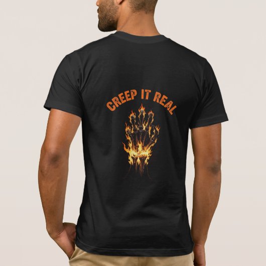 Creep It Real Flaming Skeleton Hand Tシャツ (裏面)