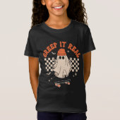 Creep It Real Funny Skater Ghost Halloween Tシャツ (正面)
