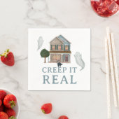 Creep It Real Halloween | Haunted House & Ghosts スタンダードカクテルナプキン (インサイチュ)