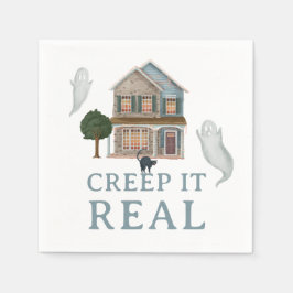Creep It Real Halloween | Haunted House & Ghosts スタンダードカクテルナプキン