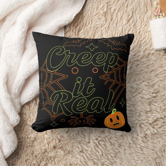 Creep It Real Halloween Tee クッション (ブランケット)